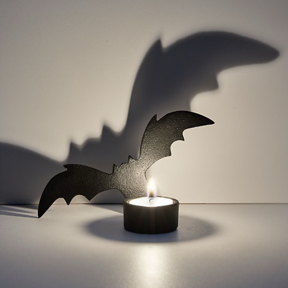 New! Crate&Barrel Black Metal Bat Candle Holder